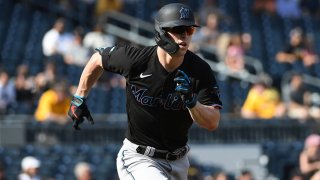 PITTSBURGH, PA – JUNE 05: Corey Dickerson #23 of the Miami Marlins in action during the game against the Pittsburgh Pirates at PNC Park on June 5, 2021 in Pittsburgh, Pennsylvania. (Photo by Justin Berl/Getty Images)