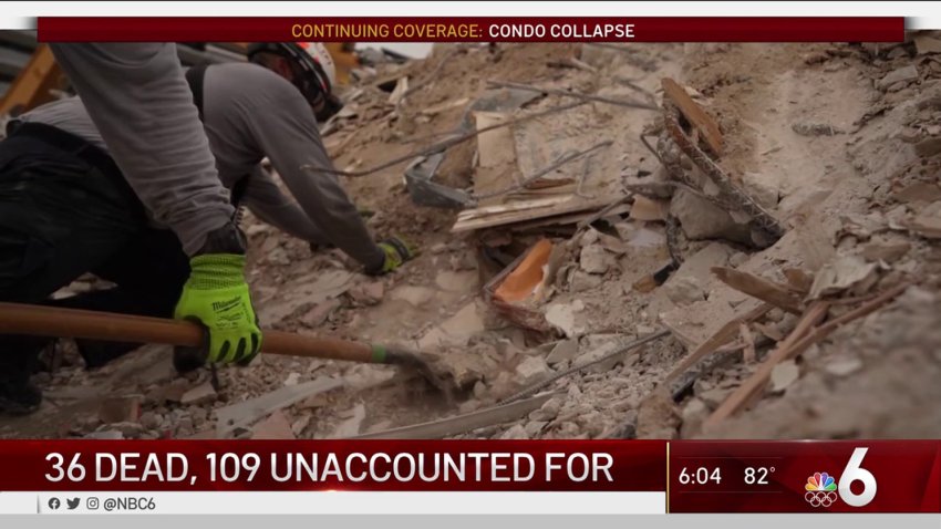 Weather Affecting Conditions at Site of Surfside Condo Collapse