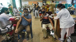 Covid-19 vaccinations without prior registration being done at Sector 30 district hospital on June 22, 2021 in Noida, India.