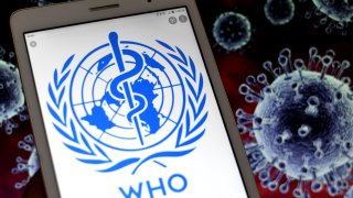 In this Photo illustration a World Health Organization(WHO) logo seen displayed on an Android phone.