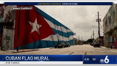 12 Artists Draw What Is Believed To Be Largest Painted Cuban Flag in the U.S.