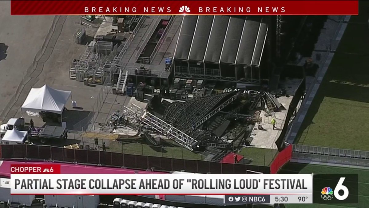 Partial Stage Collapse Ahead of Rolling Loud Festival – NBC 6 South Florida