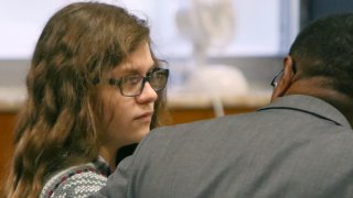 Anissa Weier listens to defense attorney Joseph Smith Jr. during closing arguments in her case before Waukesha County Circuit Court Judge Michael Bohren on Friday, Sept. 15, 2017, in Waukesha, Wis. Weier is accused of helping her friend stab their classmate nearly to death to please online horror character Slender Man.