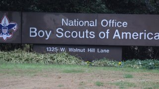 Shown is the Boys Scouts of America headquarters in Irving, Texas, Wednesday, Feb. 12, 2020.