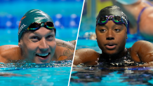 Caeleb Dressel (left) and Simone Manuel (right)