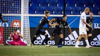 HARRISON, NJ – JULY 03: Mathieu Choiniere #29 of CF Montréal celebrates his goal in the first half of the match against the Inter Miami at Red Bull Arena on July 3, 2021 in Harrison, New Jersey. (Photo by Ira L. Black – Corbis/Getty Images)