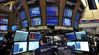 NEW YORK – The Bank of America trading post on the floor of the New York Stock Exchange on August 4, 2011.