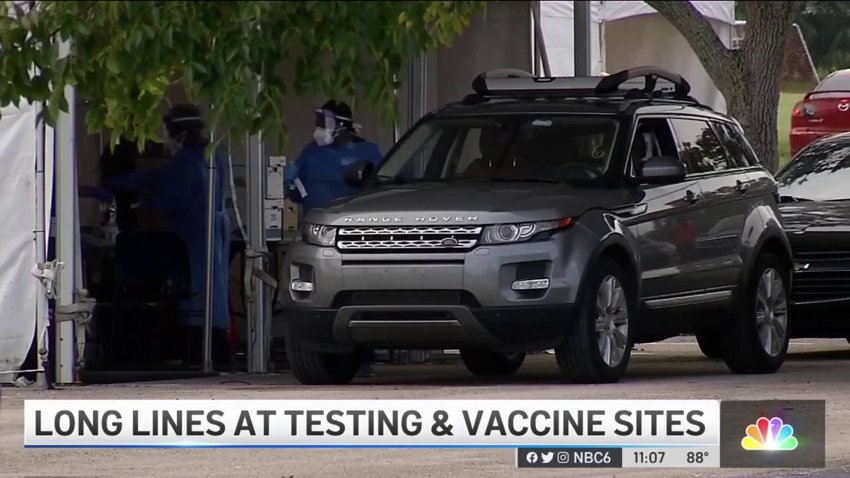 Long Lines at Testing and Vaccine Sites