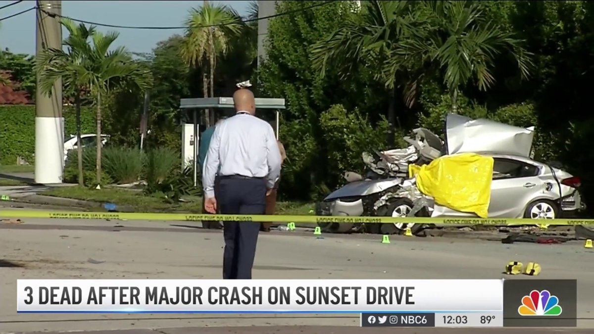 3 Dead After Major Crash on Sunset Drive – NBC 6 South Florida