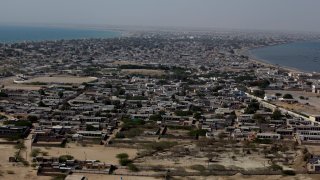 A view of remote town Gwadar, about 700 kilometers (435 miles) west of Karachi, Pakistan, Monday, April 11, 2016. Gwadar Port is a deep-sea port developed jointly by the Pakistan and China at a cost of USD $248 million.