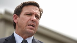 ORLANDO, FLORIDA, UNITED STATES – 2021/08/16: Florida Governor, Ron DeSantis holds a press conference.