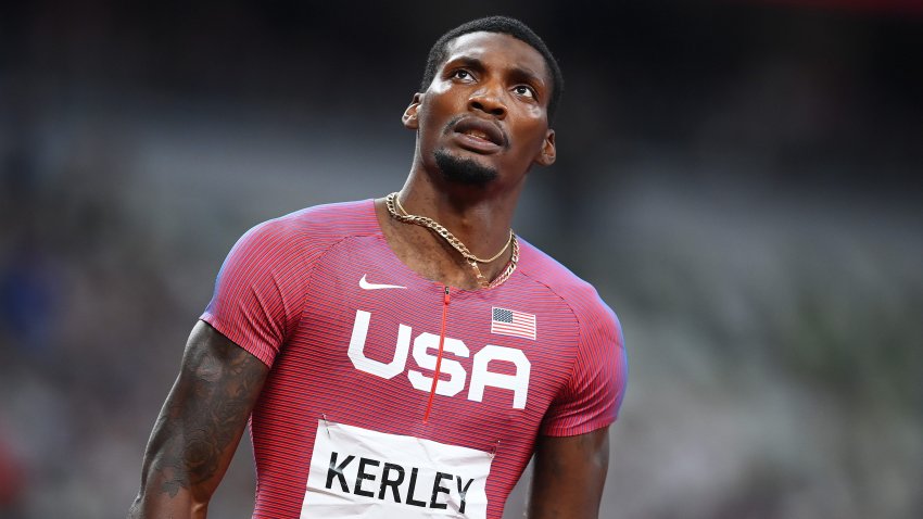 Fred Kerley of Team United States finishes second in the Men's 100m Final on day nine of the Tokyo 2020 Olympic Games at Olympic Stadium on Aug. 1, 2021 in Tokyo, Japan.