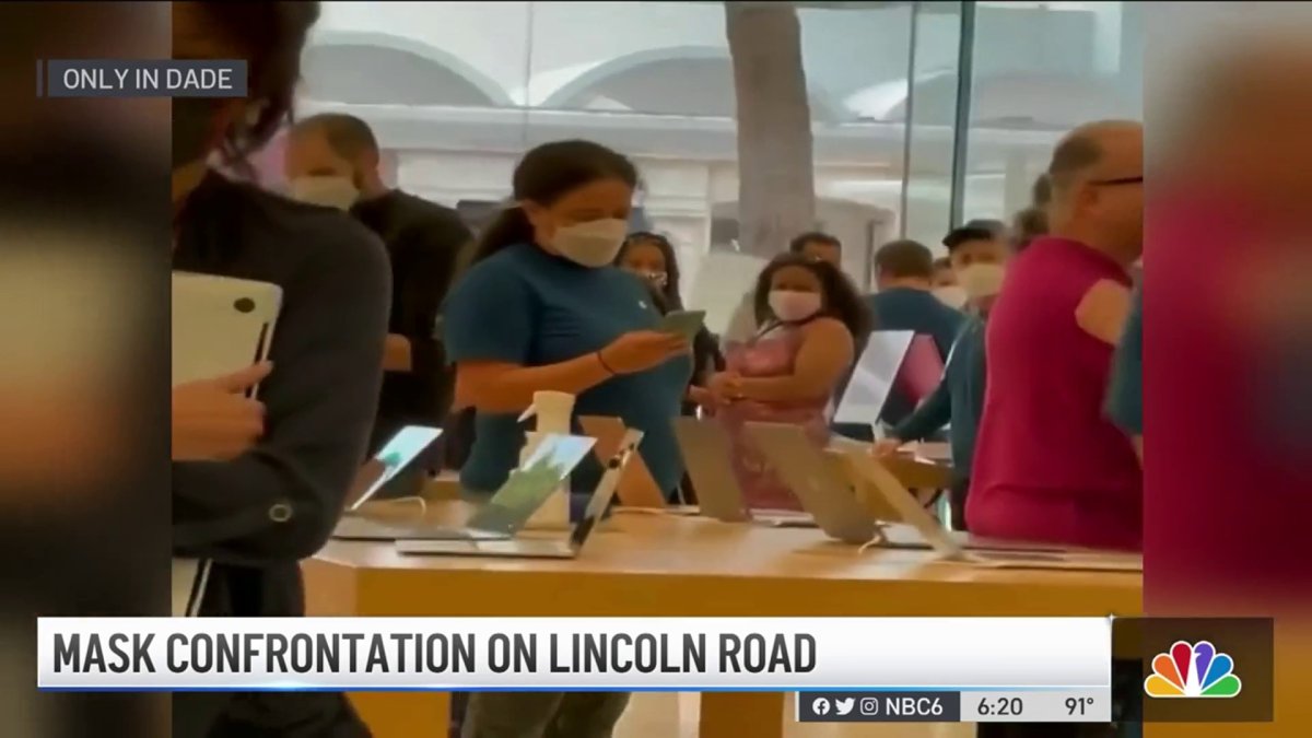 Mask Meltdown Caught on Camera at Miami Beach Apple Store NBC 6 South