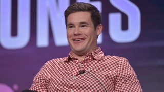 Adam Devine speaks in HBO's "The Righteous Gemstones" panel at the Television Critics Association Summer Press Tour on Wednesday, July 24, 2019, in Beverly Hills, Calif.