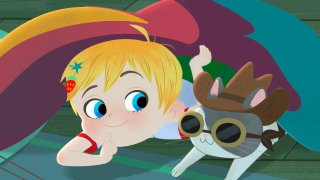 This image released by Warner Bros. Animation shows characters Little Ellen, left, and Charlie in a scene from the animated series "Little Ellen," part of Cartoonito