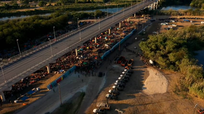 Drone Video Shows Migrants Arriving at US-Mexico Border