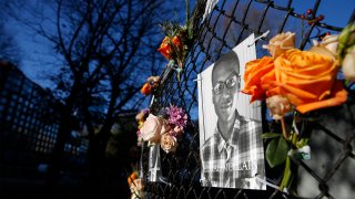 A photograph of Elijah McClain is part of the “Say Their Names” memorial on Boston Common in Boston on Nov. 16, 2020. (Photo by Elijah McClain