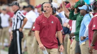 WINSTON-SALEM, NC – SEPTEMBER 18: Florida State Seminoles head coach Mike Norvell during a college football game between the Florida State Seminoles and the Wake Forest Demon Deacons on September 18, 2021, at Truist Field in Winston Salem, NC. (Photo by Brian Bishop/Icon Sportswire via Getty Images)