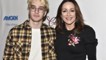 Actress Patricia Heaton (R) and son Daniel Patrick Hunt