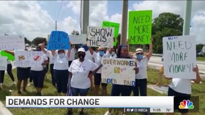 Miami-Dade School Bus Drivers Protest For Higher Wages For Second Week in a Row