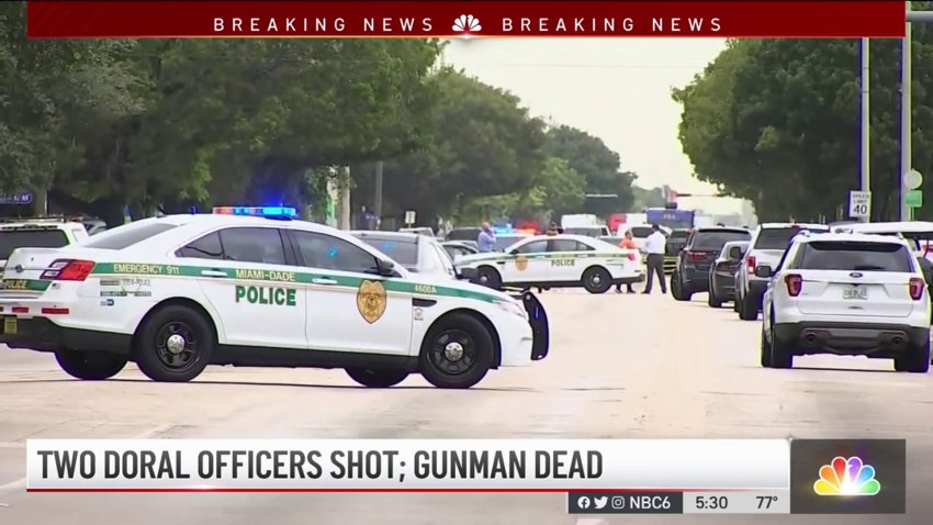 Two Police Officers Wounded, Gunman Dead in Doral