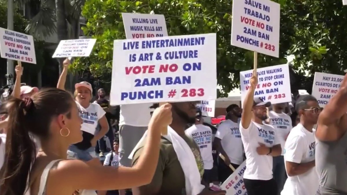 Demonstrators Urge a Vote Against Miami Beach Proposal to Shut Down Bars at 2 a.m. - Vimarsana News