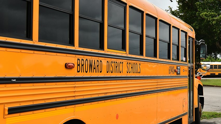 PEMBROKE PINES, FL – JULY 21: A fleet of Broward County School Buses are parked in a lot on July 21, 2020 in Pembroke Pines, Florida. (Photo by Johnny Louis/Getty Images)