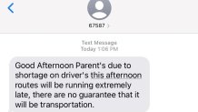 Parents of Miami-Dade County Public Schools students received this confusing text message from the district Friday, Oct. 15, 2021
