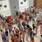 A screengrab of video taken inside the Hyatt Ziva Riviera Cancun Resort shows guests confined to lobby