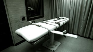 An execution bed sits empty on Death Row