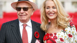 Rupert Murdoch and Jerry Hall attend the RHS Chelsea Flower Show press day at the Royal Hospital Chelsea on May 23, 2016 in London, England.