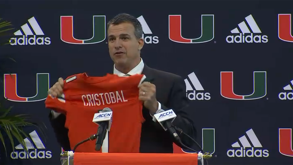 Mario Cristobal Introduced as New Head Football Coach of Miami Hurricanes –  NBC 6 South Florida