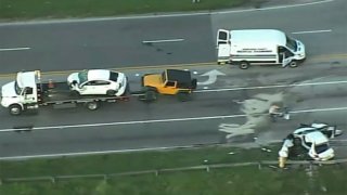 The scene of a fatal crash in Doral on June 22, 2020.