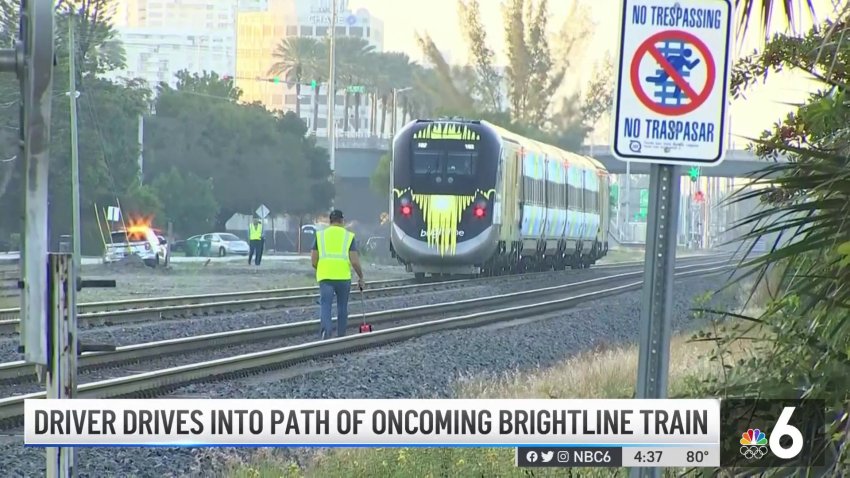 Driver Drives Into Path of Oncoming Brightline Train