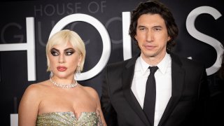 Lady Gaga and Adam Driver attend the Los Angeles premiere of MGM's 'House of Gucci'