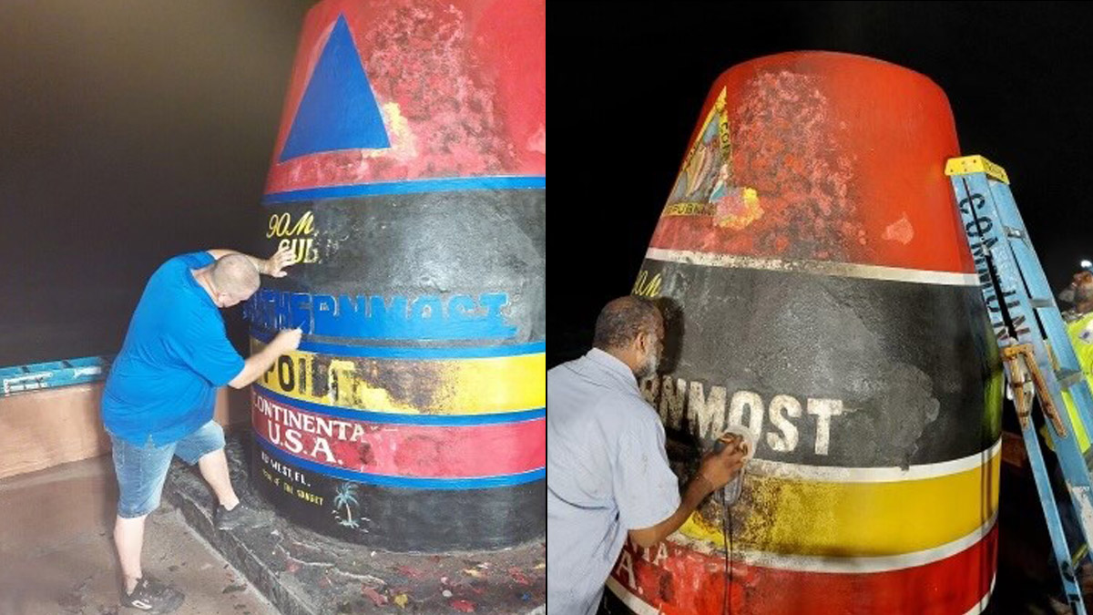 Crews Working to Repair Key West’s Southernmost Point Buoy Damaged by