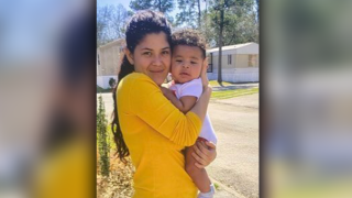 Maryuri Varela and her 1-year-old son Maynor Varela