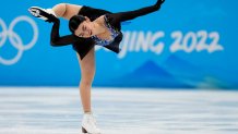 Karen Chen, of Team USA, competes in the women's short program during the figure skating at the 2022 Winter Olympics, Tuesday, Feb. 15, 2022, in Beijing.