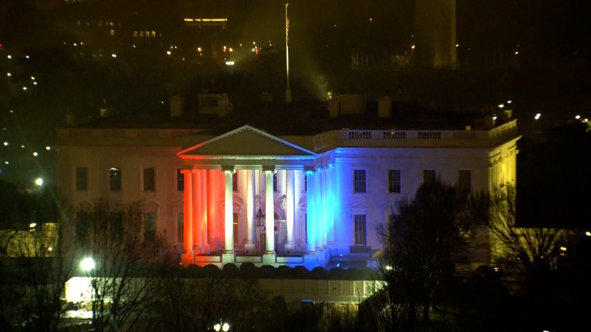 White House Illuminated Red, White and Blue as Olympics Set to Begin