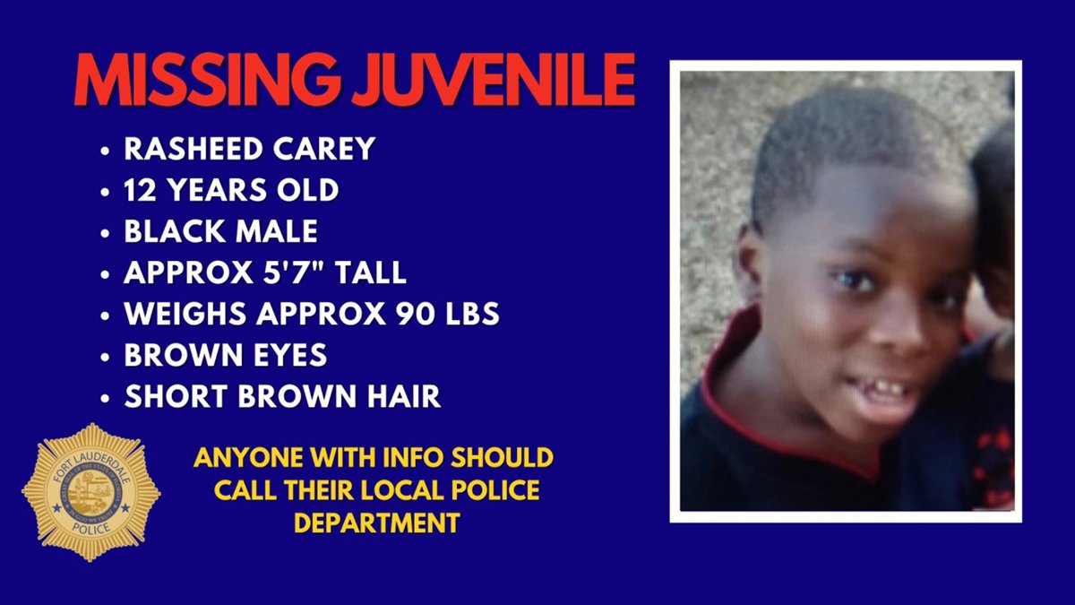 Police Find Missing 12-Year-Old Child From Fort Lauderdale Safe – NBC 6 ...