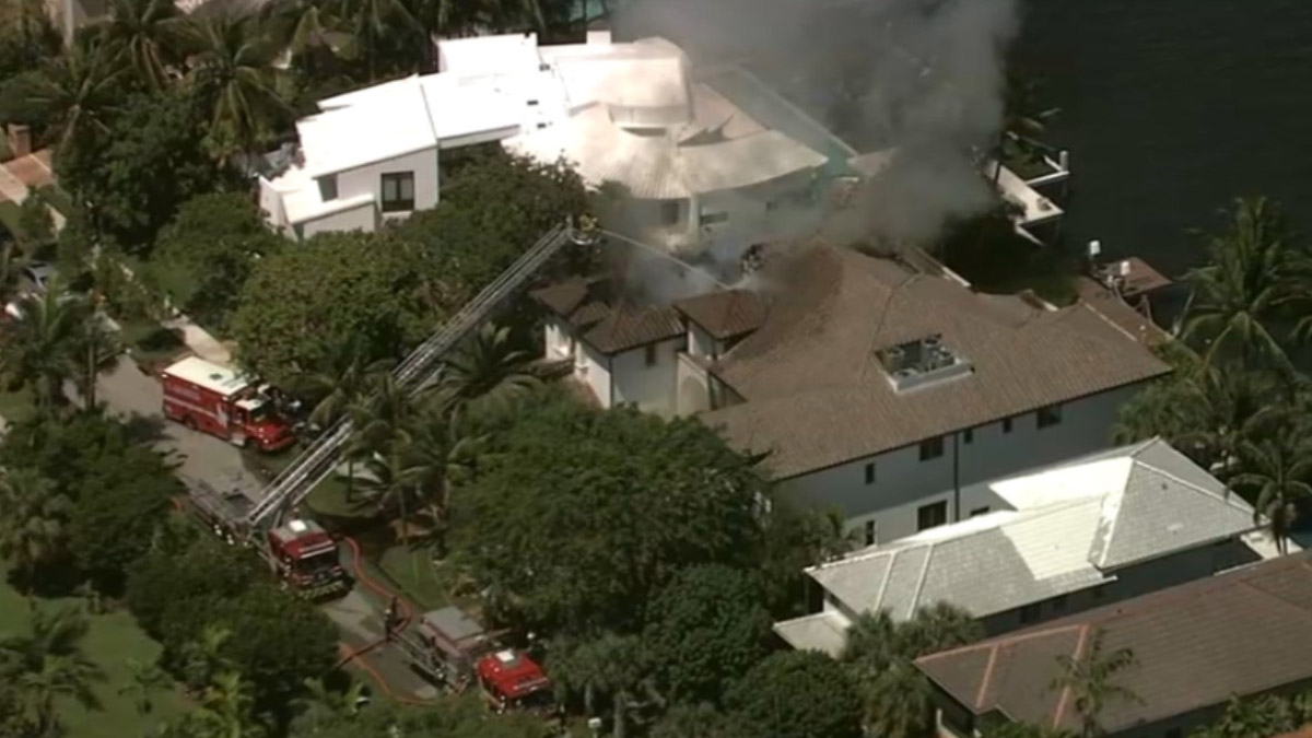 Crews Battle Large Fire At Fort Lauderdale Mansion On Intracoastal ...