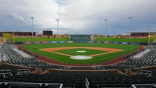 The empty Salt River Fields where Spring Training would be taking place at Talking Stick in Phoenix, AZ.