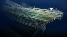 A view of the starboard bow of the wreck of Ernest Shackleton's ship Endurance.