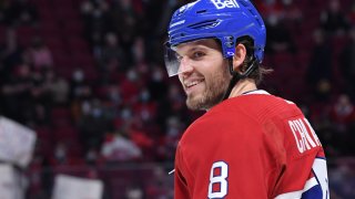 MONTREAL, QC – MARCH 12: Ben Chiarot #8 of the Montreal Canadiens warms up prior to the game against the Seattle Kraken in the NHL game at the Bell Centre on March 12, 2022 in Montreal, Quebec, Canada. (Photo by Francois Lacasse/NHLI via Getty Images)