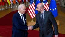 Charles Michel (left), president of the European Council, and U.S. President Joe Biden