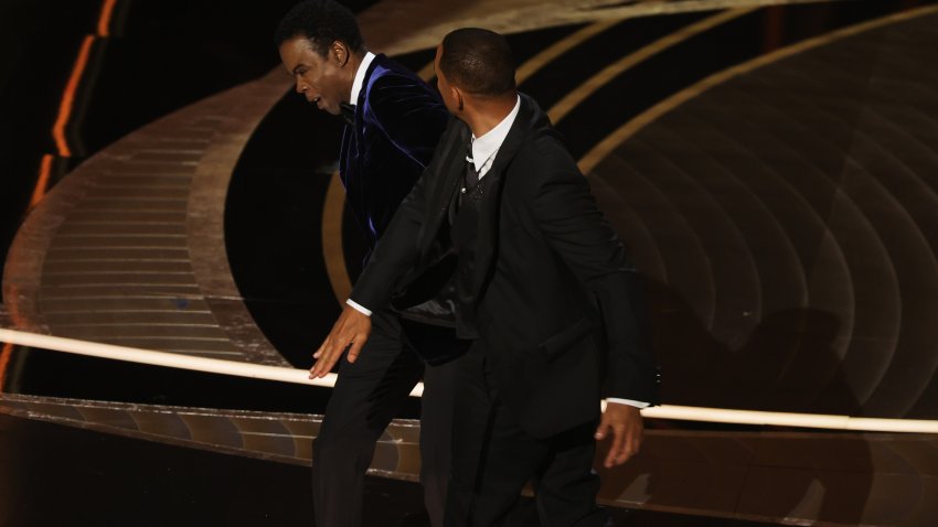 Will Smith Slaps Chris Rock on Oscars Stage After Comedian Makes Joke About Jada Pinkett-Smith