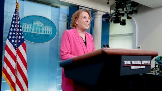Jeopardy! Champion Amy Schneider Visits The White House Briefing Room