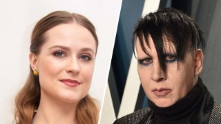 Evan Rachel Wood (L) Marilyn Manson (R)