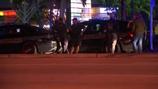 Police respond to a shooting in Broward County on April 13 2022.