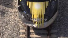 A Brightline train was damaged after a collision with a car in Oakland Park.